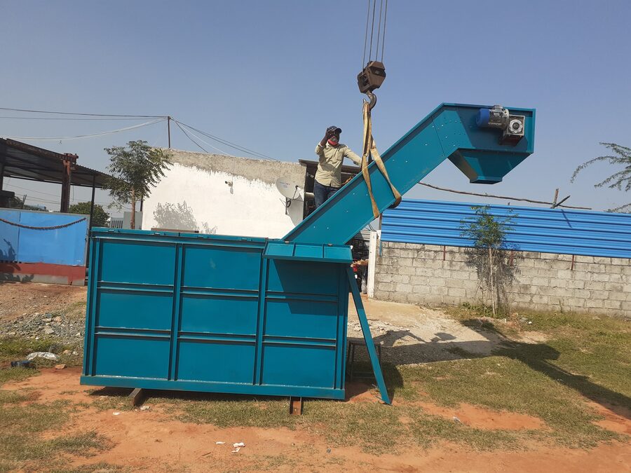 Completed belt conveyor unit